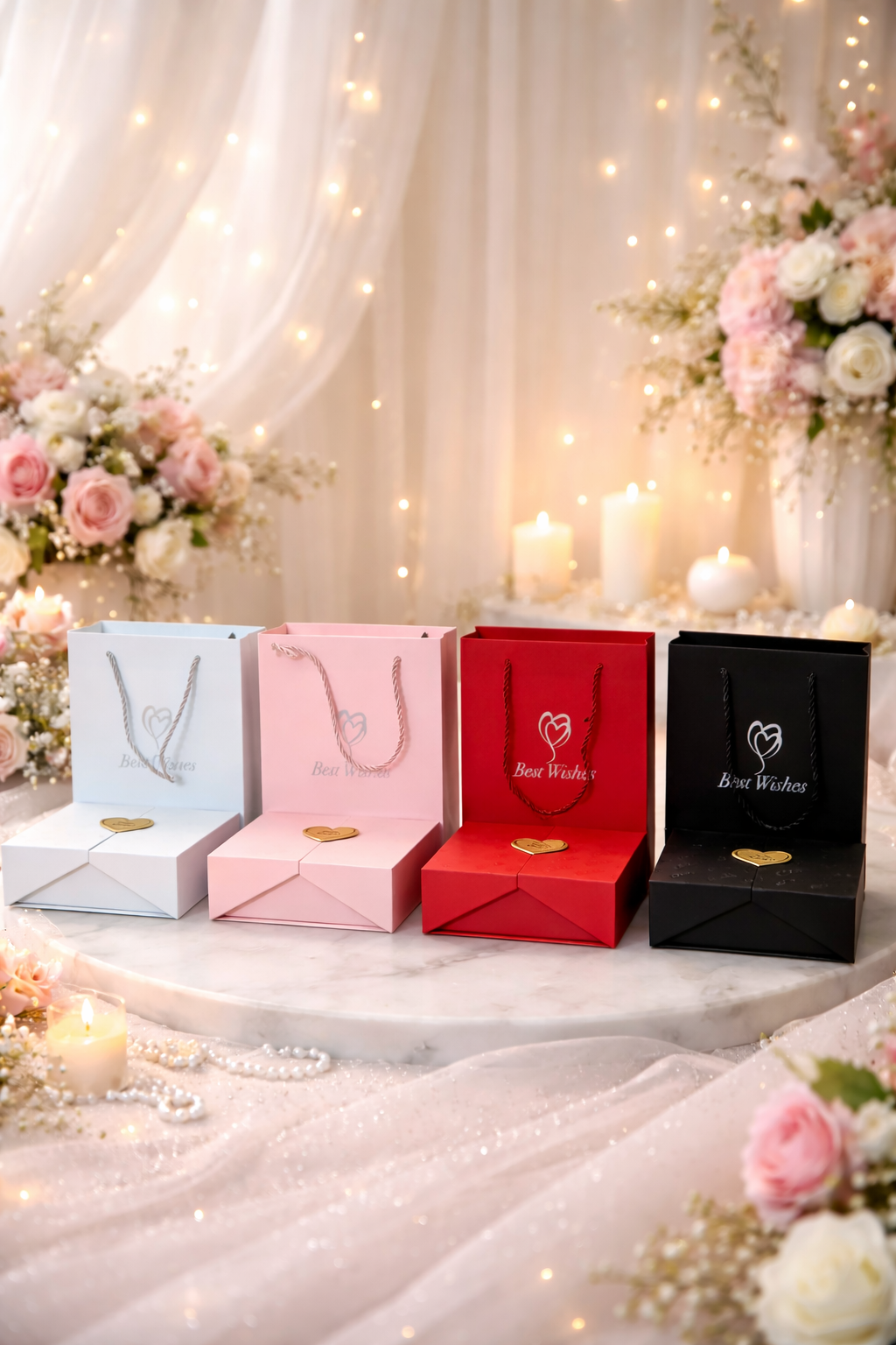 Mini Giftbox cu trandafiri de săpun și lănțișor