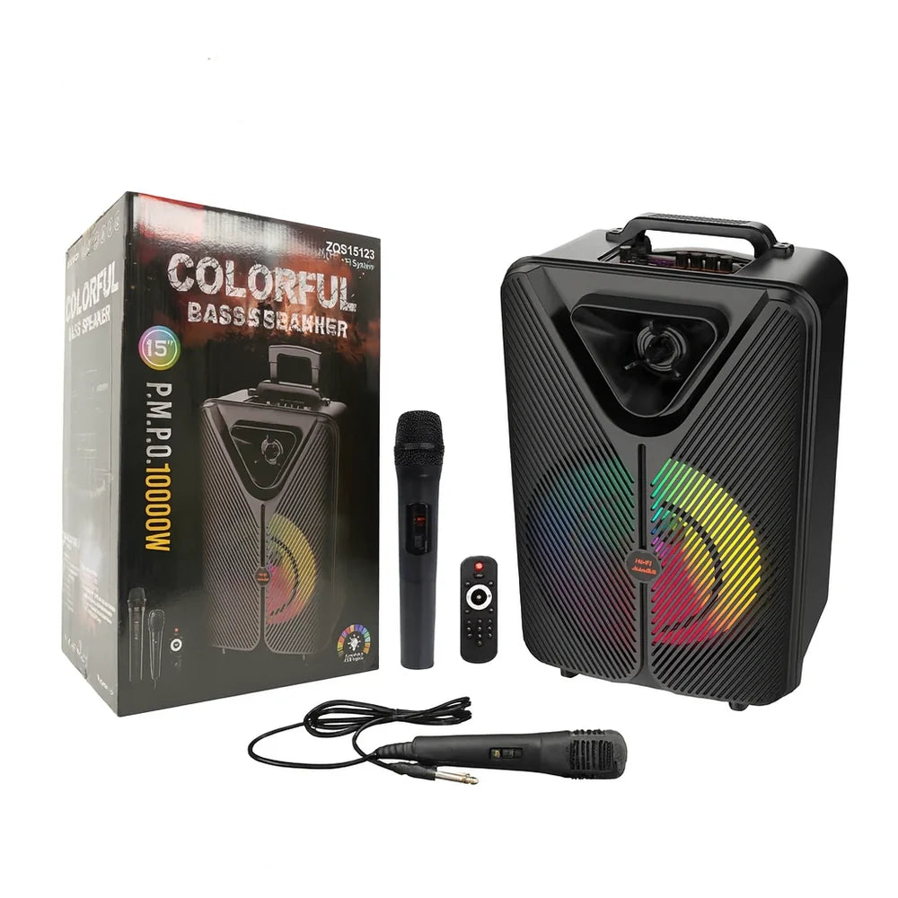 Boxă Trolley PartyBox 15INCH ZQS15123 – Sunet Puternic, Distracție Garantată!