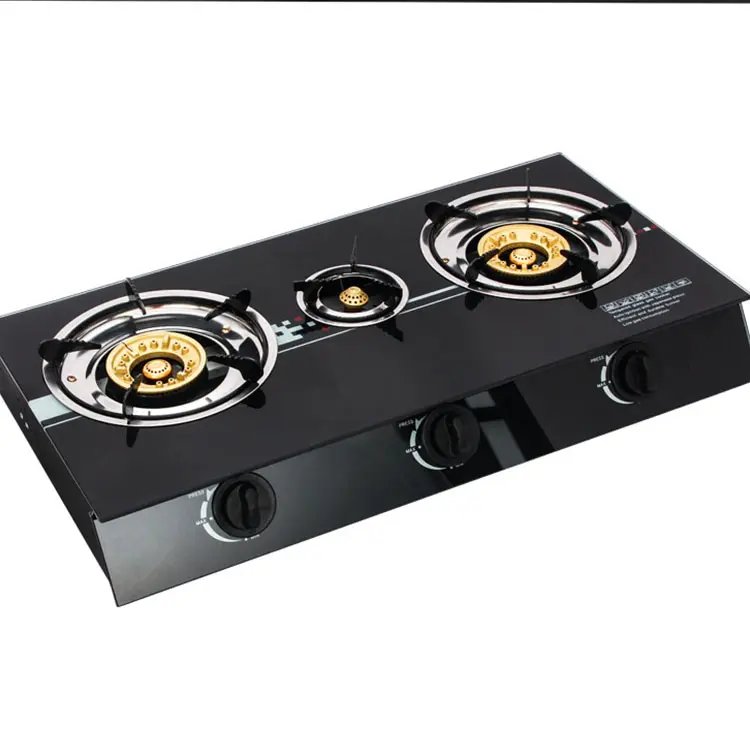 Aragaz Portabil 3 Ochiuri | Plită Sticlă Neagră pentru Camping și Acasă