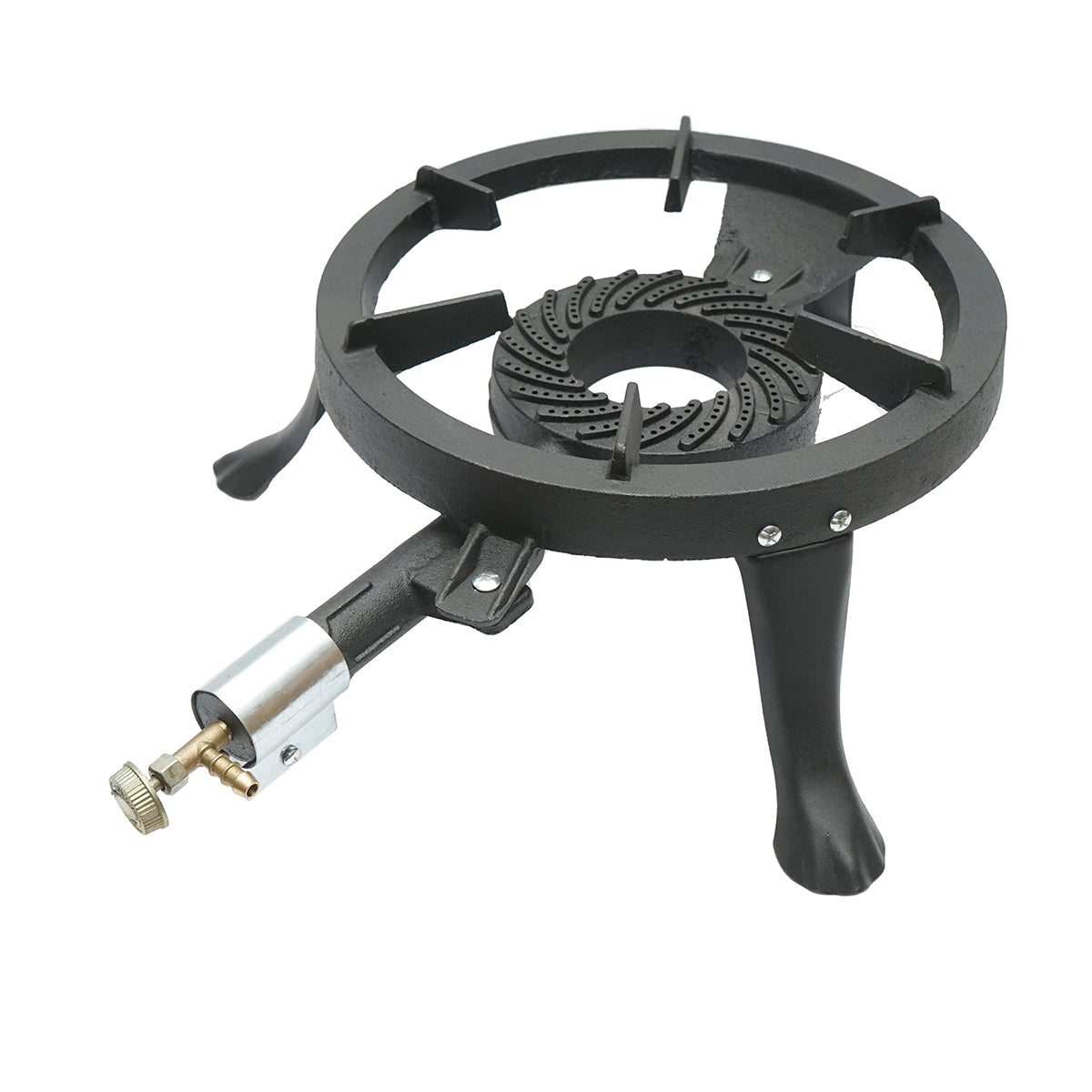 Arzator Pirostrie Gaz din Fonta Rotund, Diametru 33 cm, Ideal pentru Ceaun si Camping, Negru