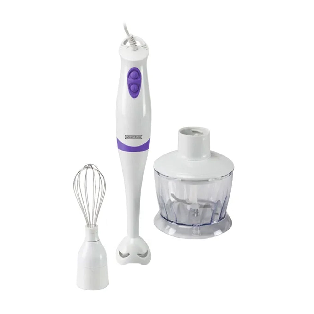 Blender 3 în 1 Royalty Line, 250 W – White & Purple, Multifuncțional, Compact și Ușor de Utilizat