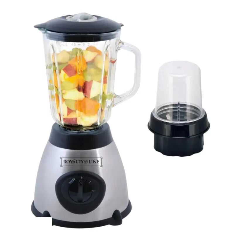 Blender Royalty Line SME-600.6, 600W, Cană din Sticlă 1.5L, 2 Trepte de Viteză + Funcție Pulse, Lame din Inox, Gri