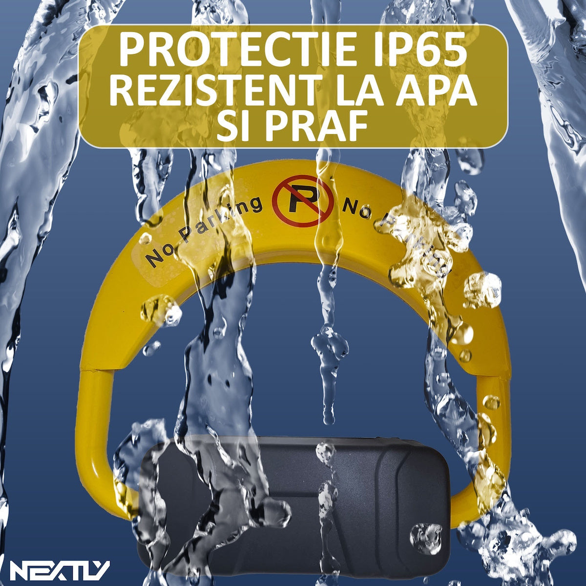 Blocator Parcare Automat Profesional cu Acumulator, 2 telecomenzi , 2 chei