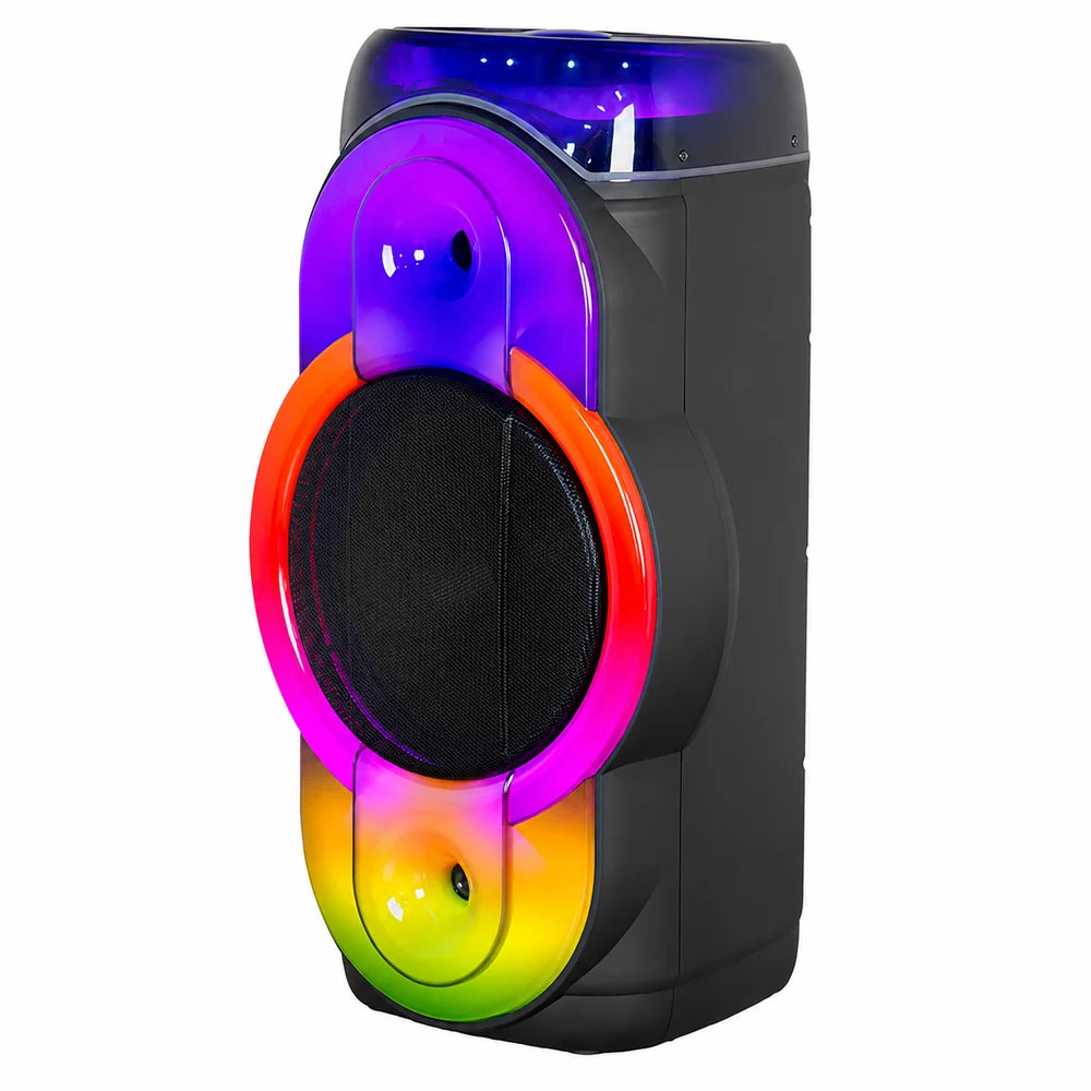 Boxă Portabilă Karaoke KOLAV D1238, 12”, 400W, Bluetooth, 2 Microfoane Wireless, RGB LED, TWS