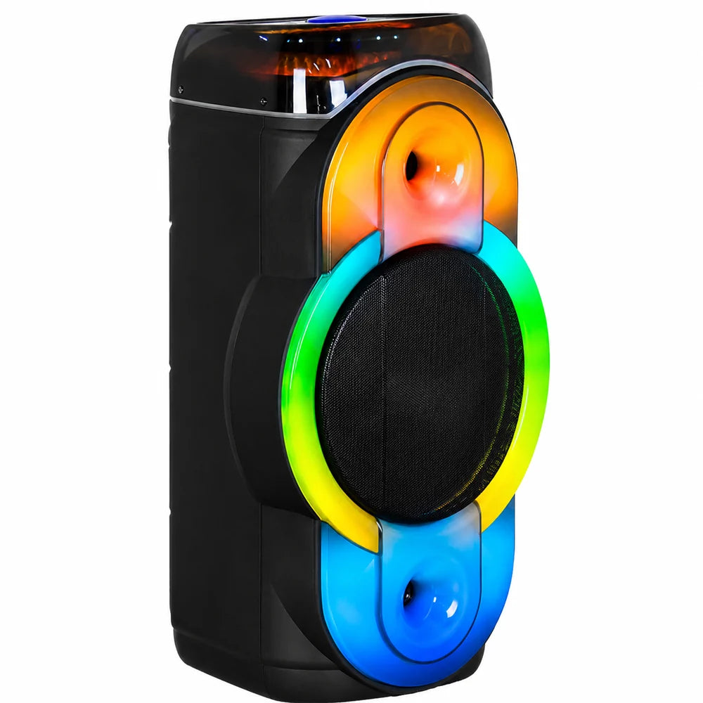 Boxă Portabilă Karaoke KOLAV D1238, 12”, 400W, Bluetooth, 2 Microfoane Wireless, RGB LED, TWS