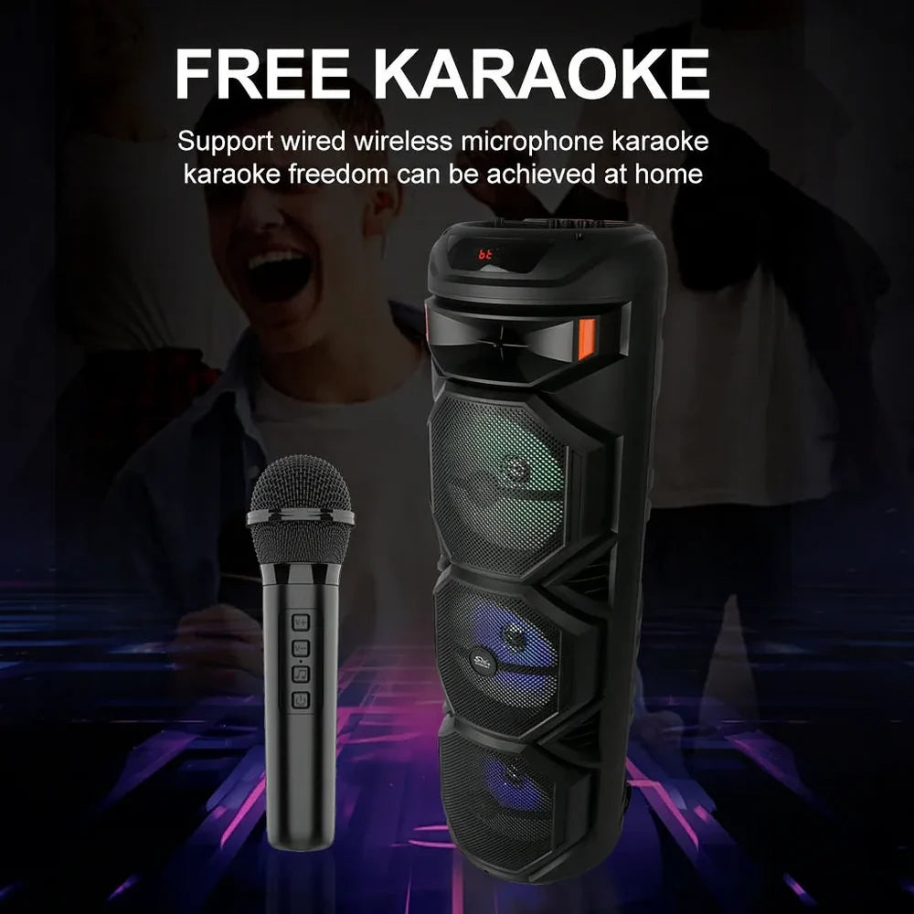 Boxă Portabilă Sing-e AT Performance ZQS8301, 3×8”, Bluetooth 5.0, LED, Microfon Wireless, 60W