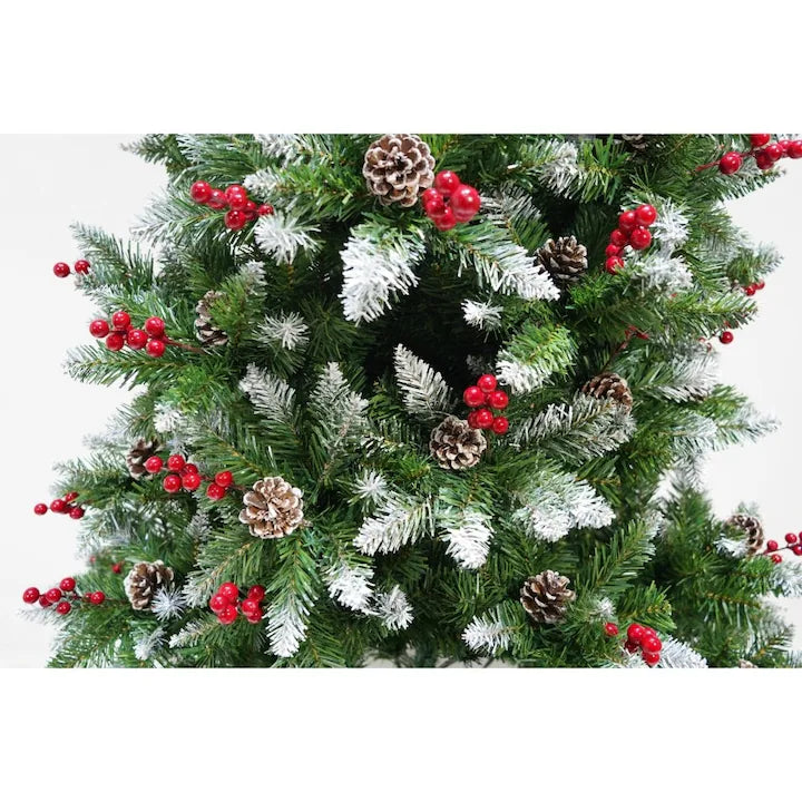 Brad Artificial de Craciun 180 cm, Aspect Natural Bogat, 319 Ramuri, Suport Inclus,