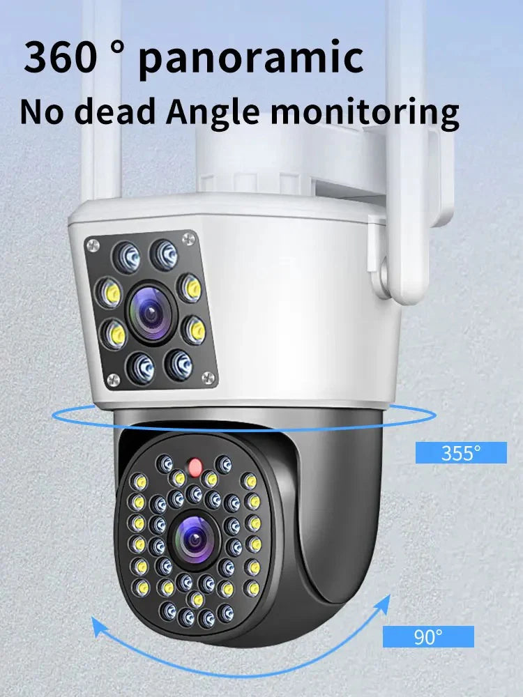 Cameră Supraveghere Duală Wireless JORTAN JT-8293 6MP, Full Color, IP66, Detectare Mișcare & Audio Bidirecțional, Card 32GB Inclus