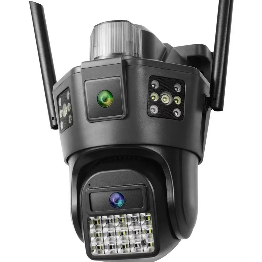 Cameră Supraveghere Exterior WiFi PTZ Dual Lens, Full HD, Rotire 355°/90°, Night Vision Color, Audio Bidirecțional