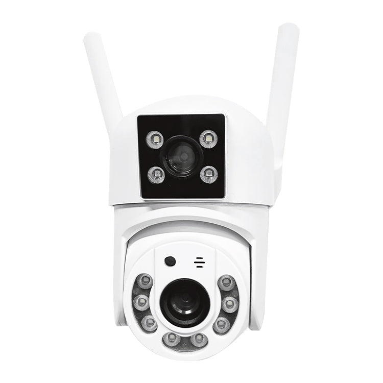Camera de Supraveghere Dual Lens PTZ cu Urmărire AI | Rezoluție 2K QHD, Viziune Nocturnă Color, Audio Bidirecțional, IP65