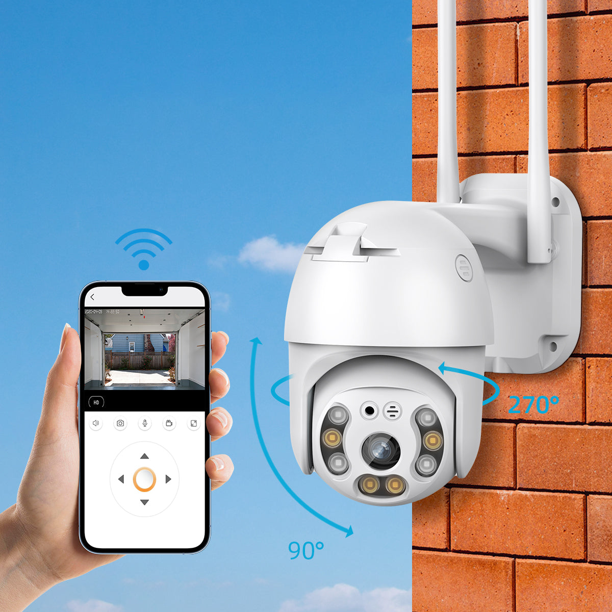 Cameră de Supraveghere WiFi PTZ, Full HD (2MP/3MP), Viziune Nocturnă Color, Urmărire Automată, Audio Bidirecțional