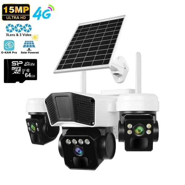 Cameră de Supraveghere 4G cu Panou Solar și Acumulator | Model PTZ TL3, 12000mAh, Senzor PIR, Aplicație OKAM Pro