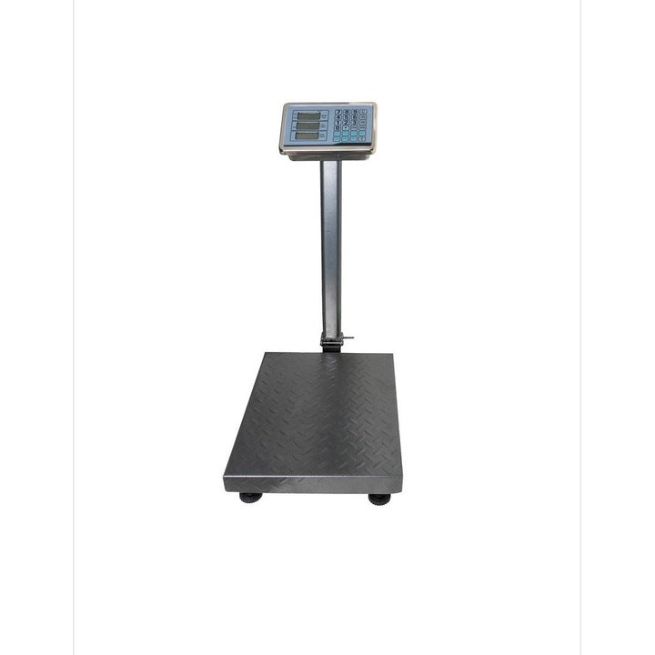 Cântar Electronic Profesional 350 kg cu Acumulator și Braț Rabatabil – Platformă Metalică din Tablă Striată 40×50 cm, Display LCD, Funcție TARA