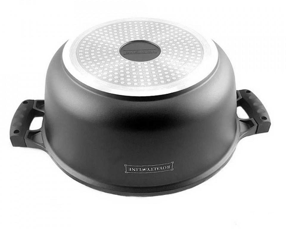 Cratiță cu Interior Marmorat și Capac Royalty Line , 36 cm, 14 L – Aluminiu Turnat, Antiaderentă, Eco-Friendly