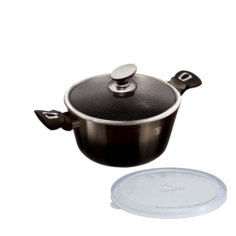 Cratiță cu capac 28 cm, 6.1 L, Berlinger Haus BH-6606, Black Vantage Collection