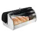 Cutie pentru Paine din Inox, Design Modern Black Grain, Capacitate Mare 38.5 cm, Negru Texturat