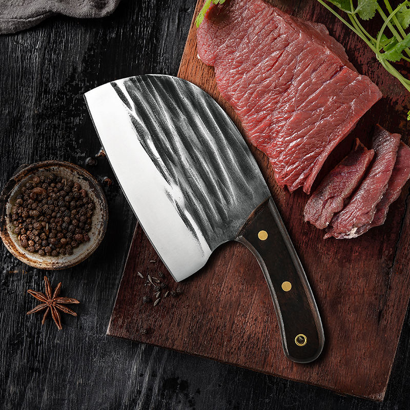 Cuțit de Măcelar Tip Satar Profesional Forjat 15cm (6"), Multifuncțional, cu Mâner de Lemn