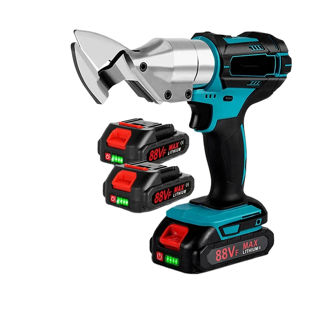 Foarfeca electrica fara fir pentru tabla, 800W, 4300 SPM, 2 Acumulatori 48V 2.0Ah, taiere metal si plastic