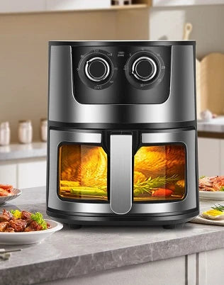 Friteuză cu Aer AT PERFORMANCE, 7L, 2400W, Control Digital, Ecran LCD, Fereastră de Vizualizare, Oțel Inoxidabil