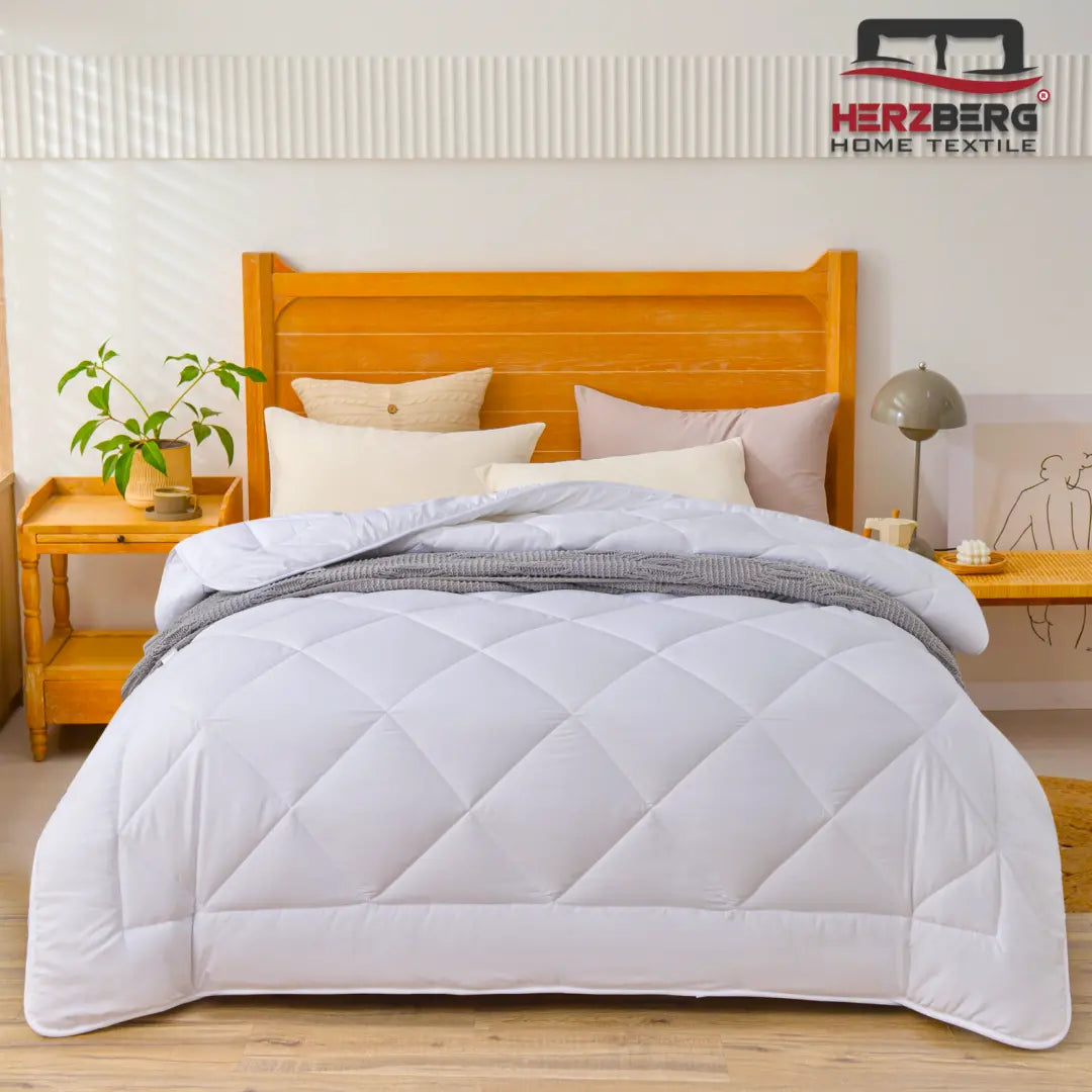 Pilotă Herzberg HG-22067WD – 200×200 cm | Calitate 4 stele, albă, hipoalergenică și confort superior