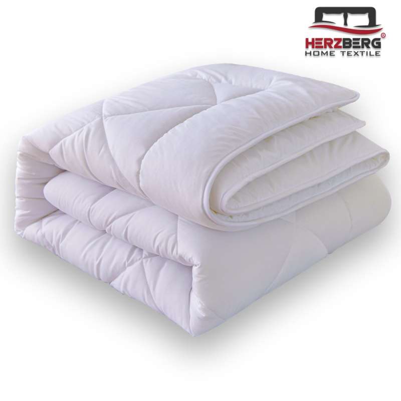 Pilotă Herzberg HG-24267WD – 240×200 cm | Calitate 4 stele, 100% microfibră de poliester, albă și hipoalergenică
