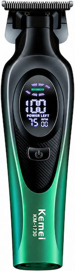 Kemei KM-1730 Mașină de Tuns Profesională pentru Bărbați, 7500 RPM, Autonomie 250 Min, Display Digital, Carcasă Metalică, Auriu sau Verde