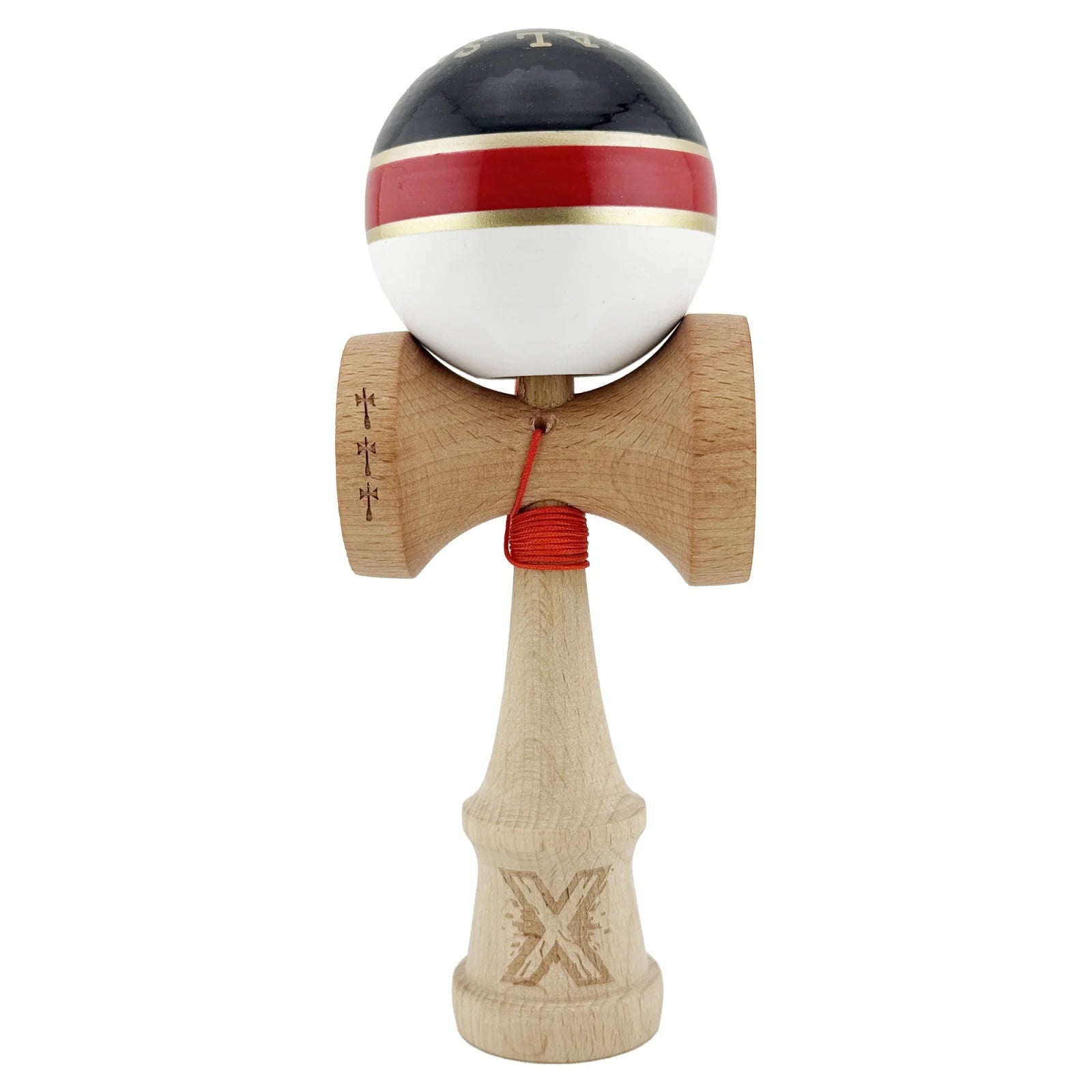 Kendama X ROYAL SPIKE V2 Profesională – Super Sticky, Lemn Natural 18 cm, Rulment Metalic, Cupe Mari