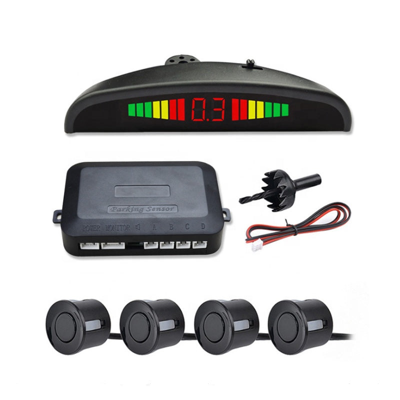 Kit Senzori Parcare Universali, 4 Senzori, Display LED, Avertizare Sonora