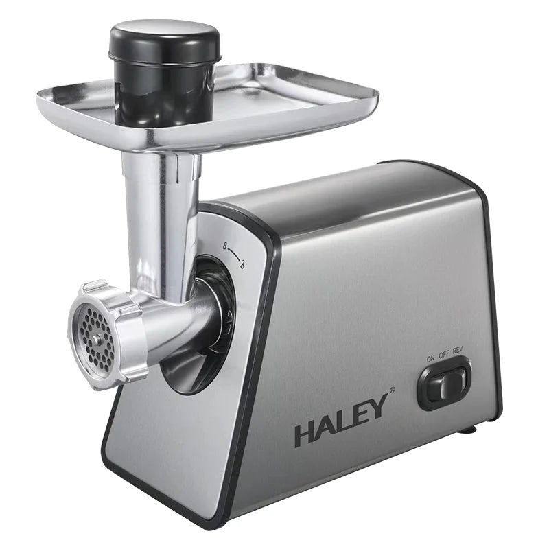 Mașină de Tocat Carne HALEY, 2600W, Corp Inox, Cutter cu Torsiune Mare, Port Alimentare Generos