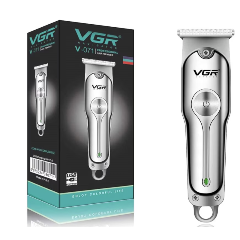 Mașină de Tuns VGR V-071, Corp Metalic, 5W, Autonomie 120 Min, Lame Inox, 3 Piepteni, Încărcare USB