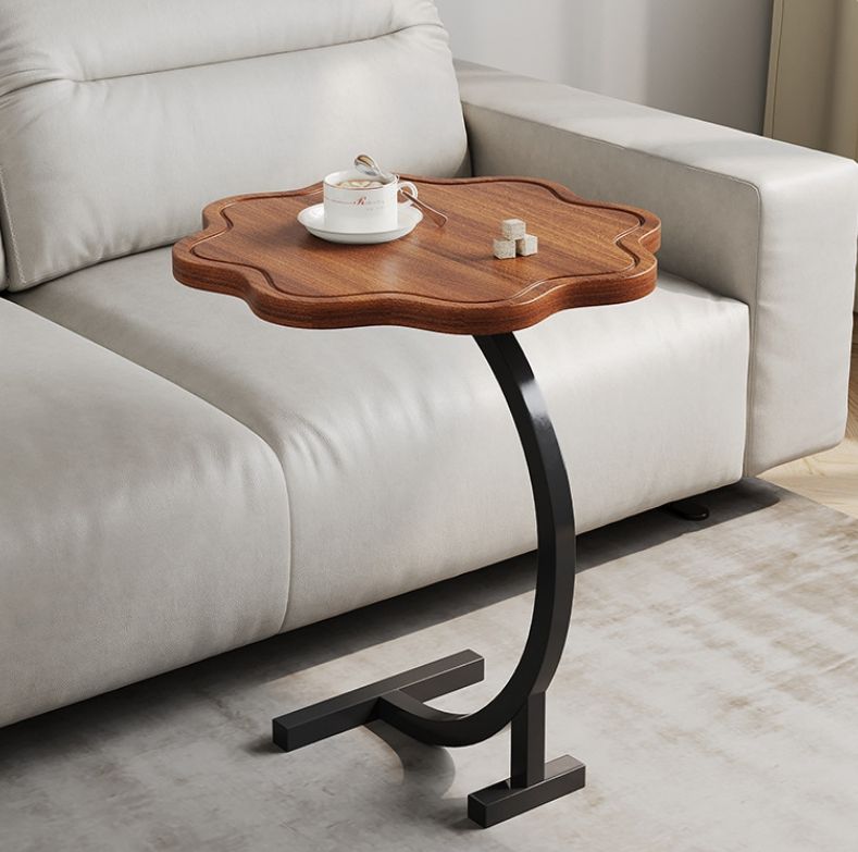 Masă Auxiliară Rotundă în Formă de C, 2 Niveluri, Stil Modern, 25x30x60cm