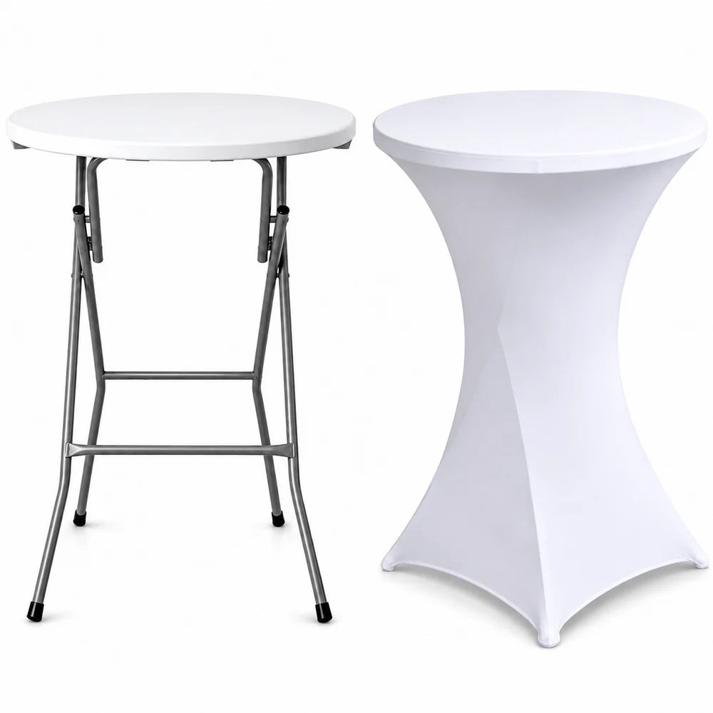 Masă Înaltă Pliabilă AT PERFORMANCE® AT-2061, Ø80 cm, 110 cm Înălțime, Husă Elastică Inclusă, Cadru Metalic