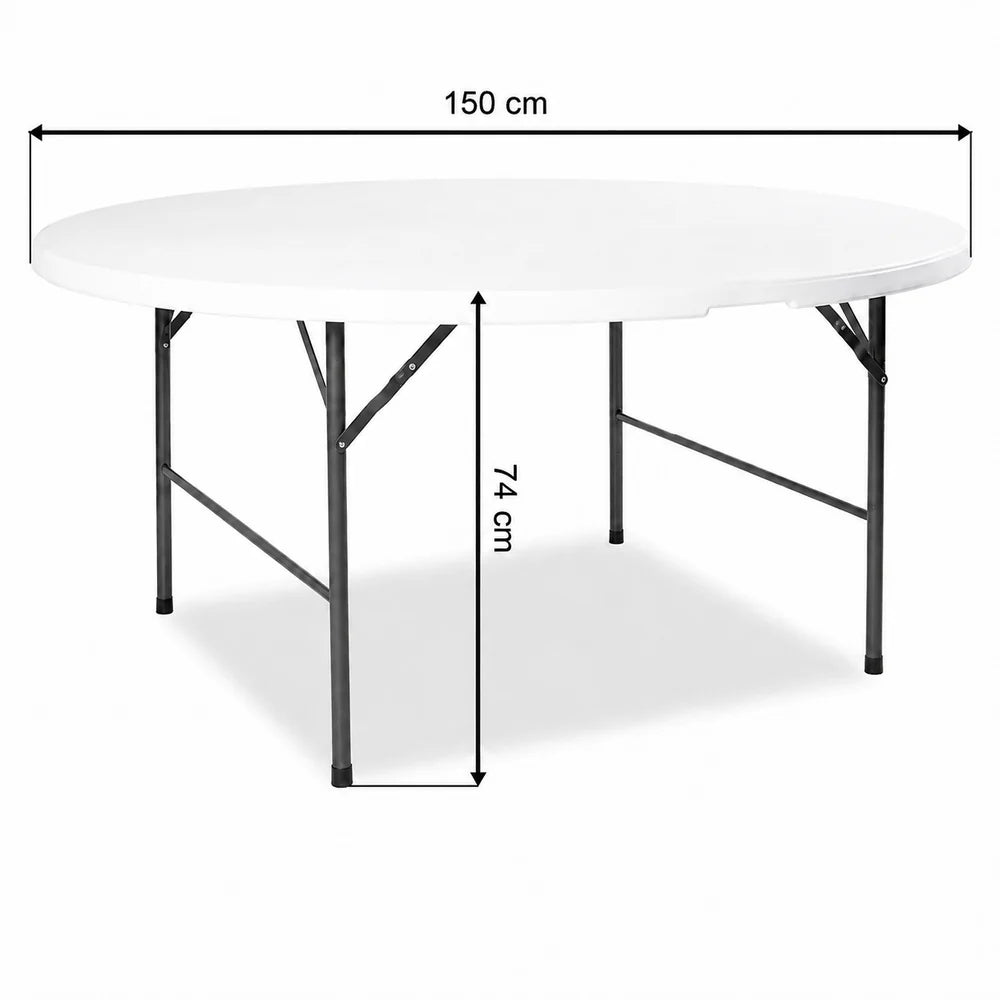 Masă Rotundă Pliabilă AT PERFORMANCE® 150 cm, HDPE Profesional, 400 kg, pentru Evenimente și Catering