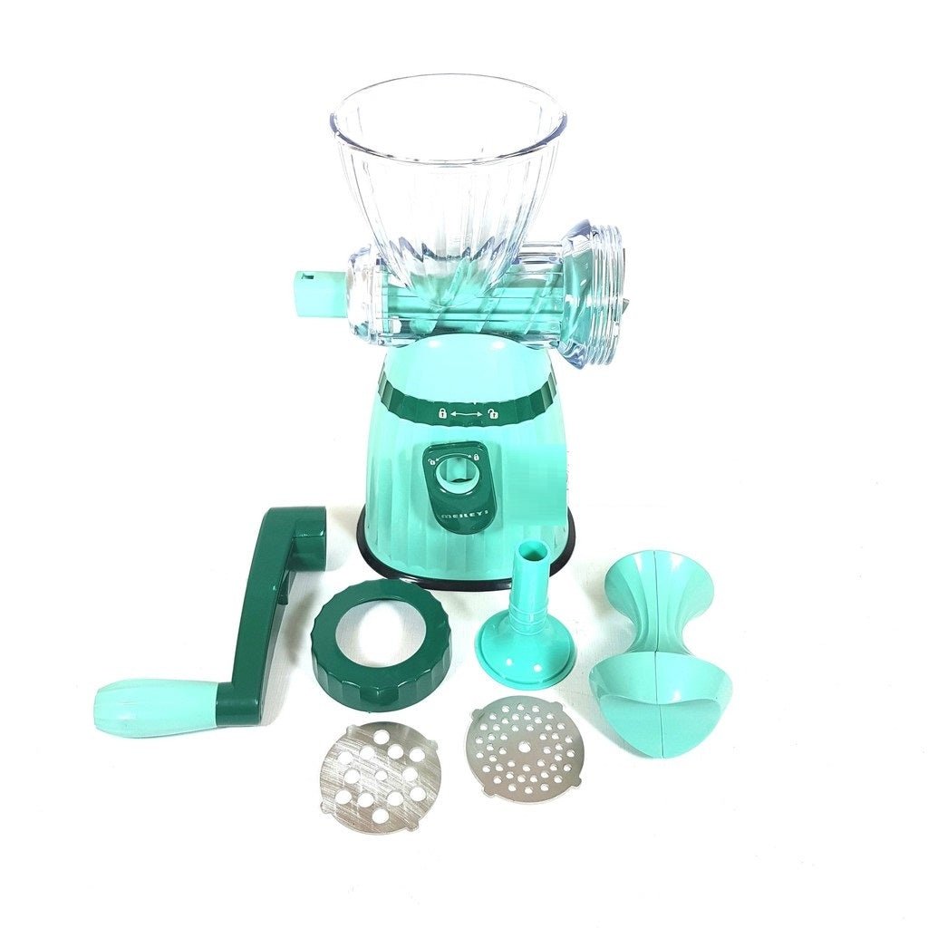 Mașină de Tocat Carne și Cârnați Manuală | Fixare Stabilă, 2 Site, Oțel Inoxidabil