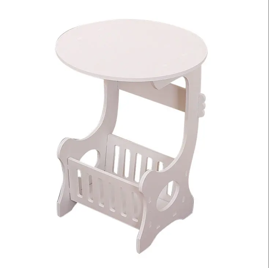 Masuta Decorativa Rotunda cu Suport Reviste, 28x57.5 cm