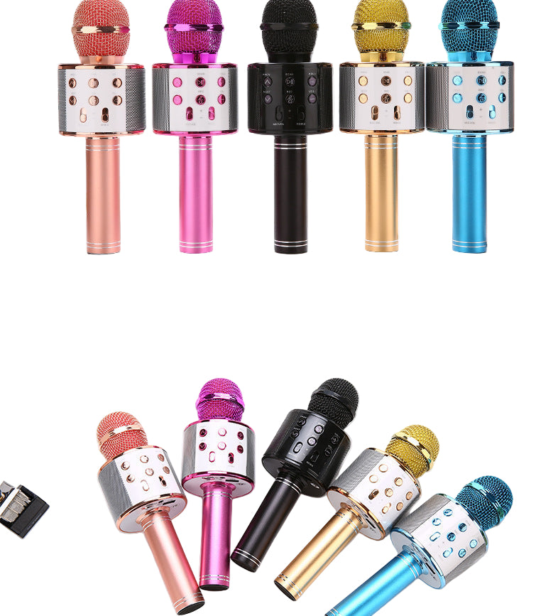 Microfon Karaoke Wireless 4-in-1 cu Difuzor Bluetooth Integrat și Funcție de Înregistrare