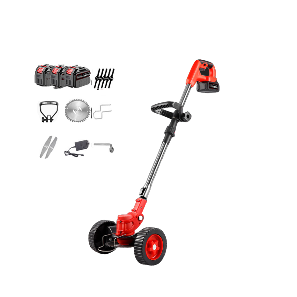 Motocoasa Electrica Fara Fir cu Roti Detasabile, 48V, 18000 RPM, 2 Acumulatori 4.0Ah