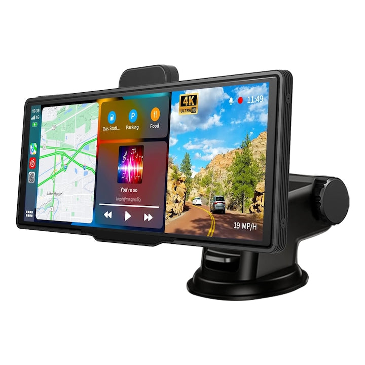 Navigație Auto Universală, Display Touchscreen 10.26”, Wireless CarPlay & Android Auto, Cameră Față 4K + Spate 1080P, Card 64GB