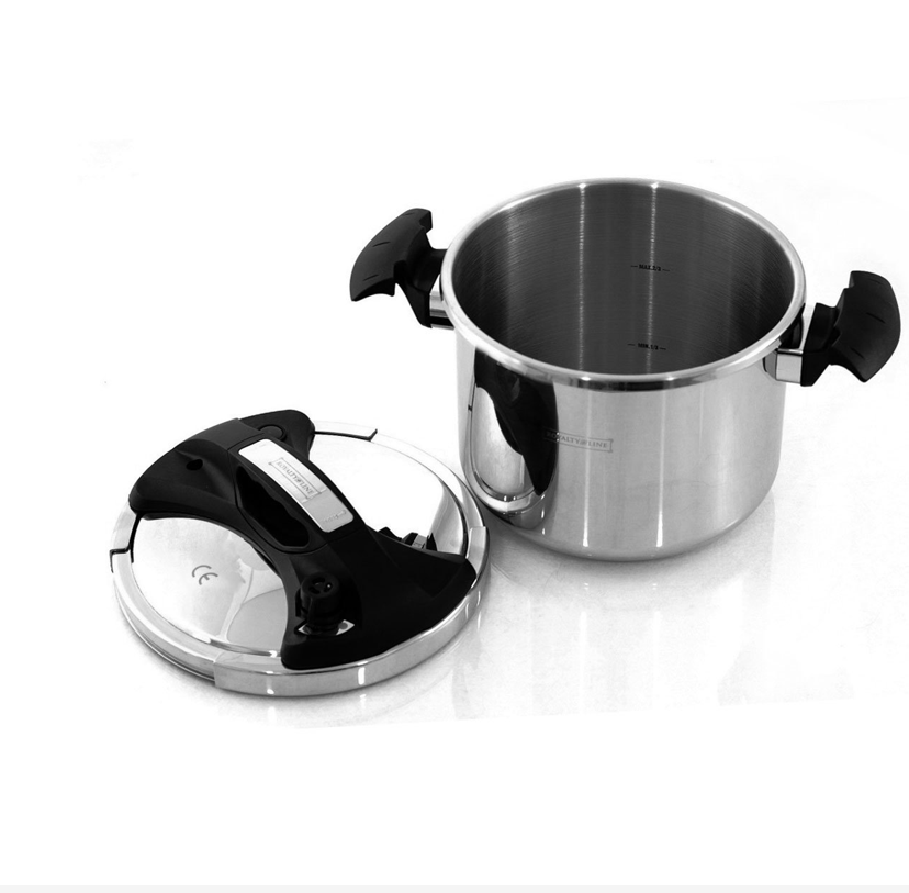 Oală Sub Presiune Royalty Line, 8 L – Inox Premium, Compatibilă cu Inducție, Sistem de Siguranță Multiplu