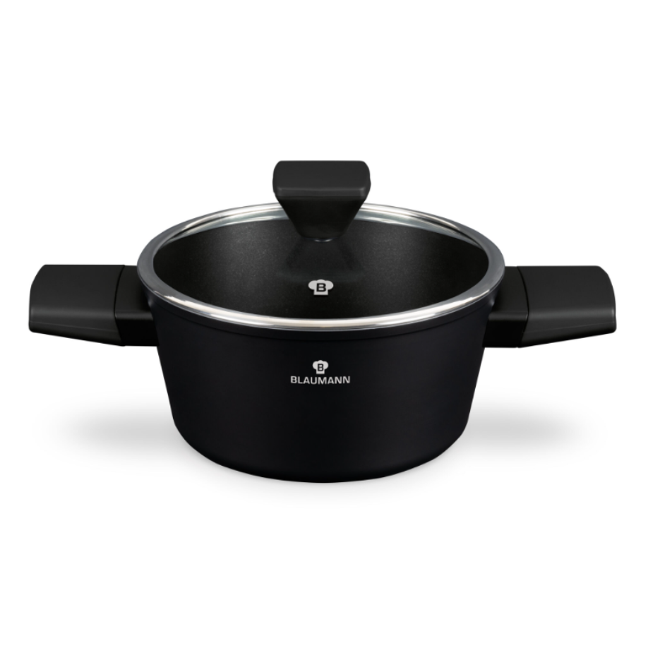 Oală cu Capac 24 cm, 3.5 L, Berlinger Haus BL-4001, Antiaderentă cu Titan, Aluminiu Forjat