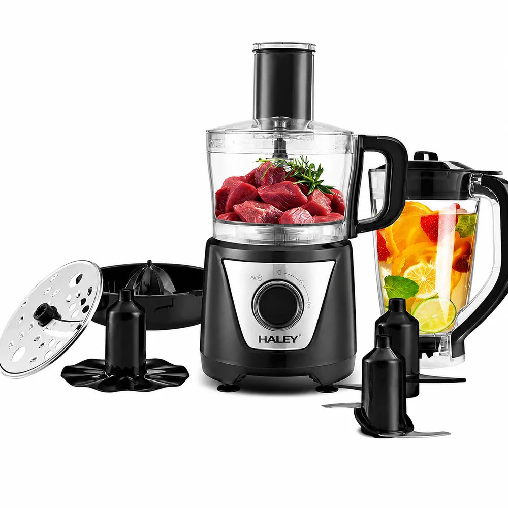Robot de Bucătărie Multifuncțional HALEY® HY-1325, 8 în 1, 1500W, Blender 1.5L + Procesor 1L, 2 Viteze + Funcție Pulse
