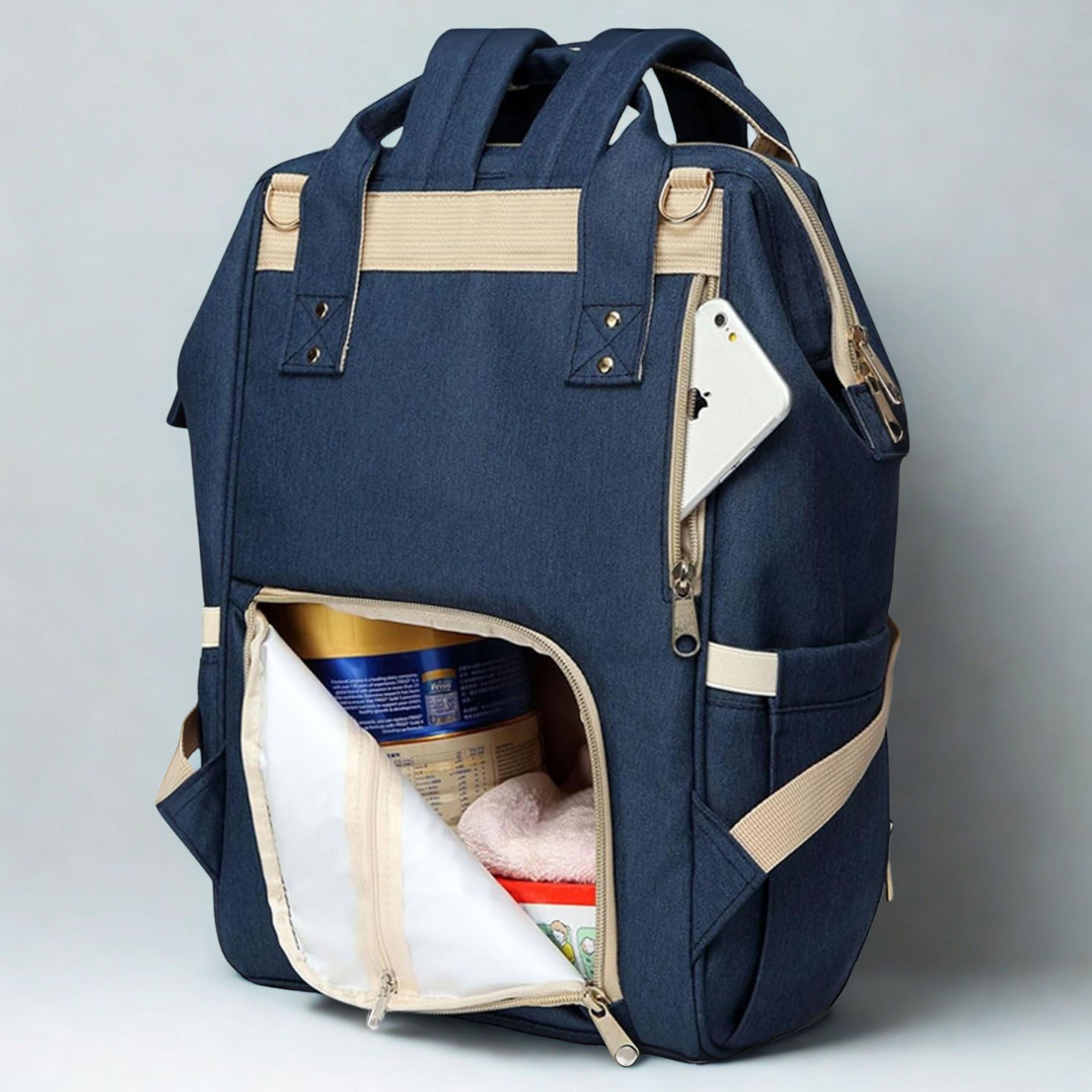 Rucsac Multifunctional pentru Mamici, Organizator Bebelusi, Buzunare Termoizolante, Impermeabil, Prindere Carucior