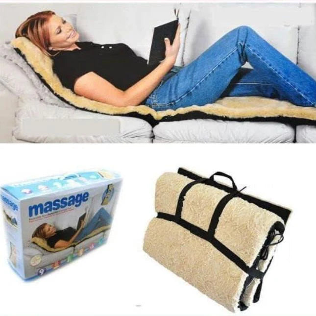 Saltea masaj cu încălzire și vibrații – 4 zone, 9 moduri, telecomandă