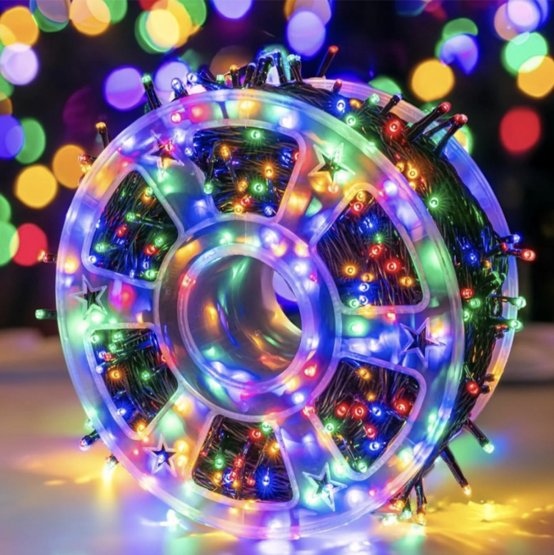 Instalație Luminoasă de Crăciun, 100m, 480 LED-uri Multicolore, Bec Tip Diamant, 8 Jocuri de Lumină, IP44