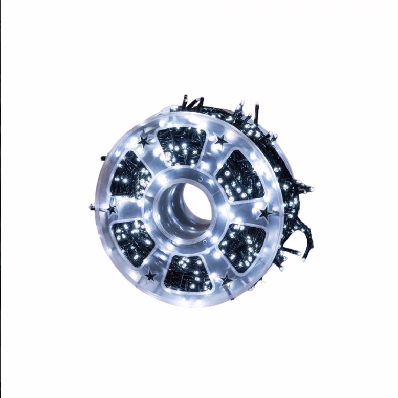 Instalație Luminoasă de Crăciun, 100m, 480 LED-uri Alb Rece, Bec Tip Diamant, 8 Jocuri de Lumină, IP44
