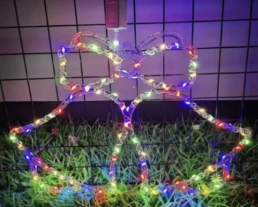 Figurină LED Clopoțel Multicolor, 32–46 cm, Decorațiune de Crăciun pentru Interior & Exterior Protejat