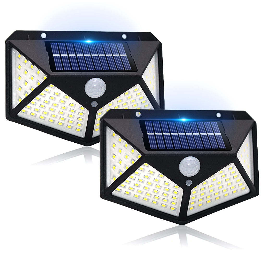 Set 10 Lampi Solare 100 LED cu Senzor de Miscare pentru Exterior