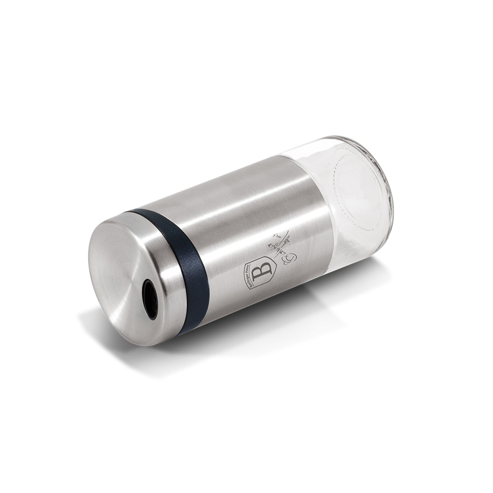 Set 7 Piese Recipiente Condimente cu Suport Rotativ Berlinger Haus Moonlight, Inox si Sticla, Rose Gold, BH/1992