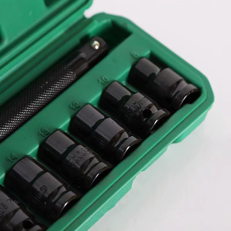 Set Chei Tubulare de Impact, 1/2 Inch, 9 Piese Metrice | Oțel Crom-Molibden (Cr-Mo), Uz Profesional