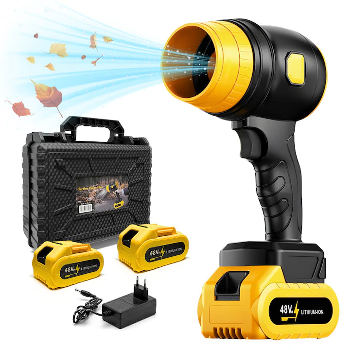 Suflanta Aer Portabila cu 2 Acumulatori 48V | Putere 34000 RPM, Uscare Auto, Curatare Frunze